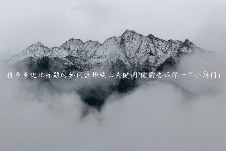 拼多多優(yōu)化標題時如何選擇核心關鍵詞?偷偷告訴你一個小竅門！